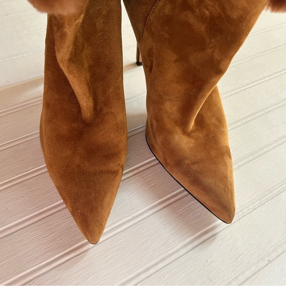 Alexandre Birman ~Cognac Suede Knee-High Shearling Trimmed Convertible Boots 37 - Picture 5 of 16